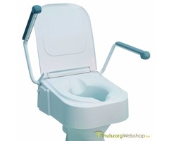 Height-adjustable toilet raiser with armrests