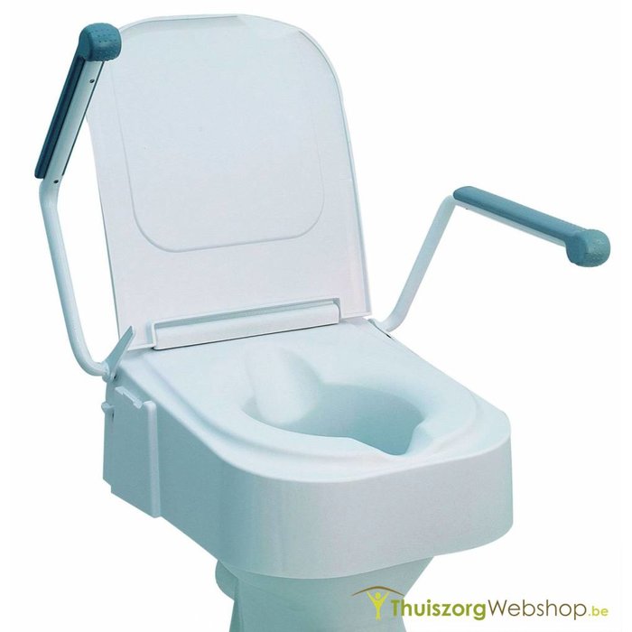 Height-adjustable toilet raiser with folding armrests - Adjustable to 3 different heights