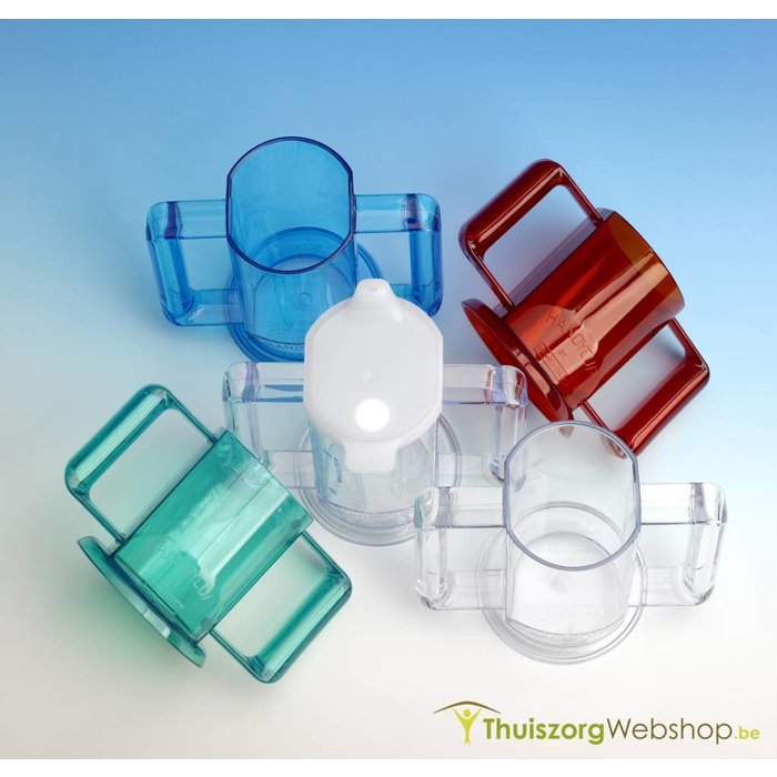 Handycup® slanted cup with 2 drinking spouts