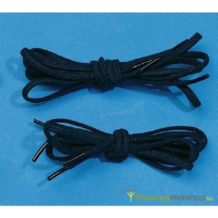 Elastic shoelaces extra fine 3 mm black - 65 cm (2 pairs)