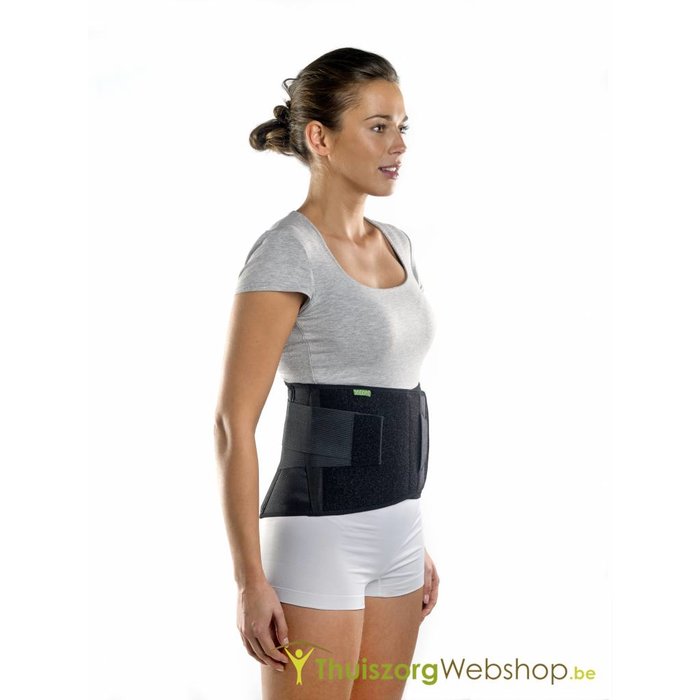 Contoured lumbale rugbandage