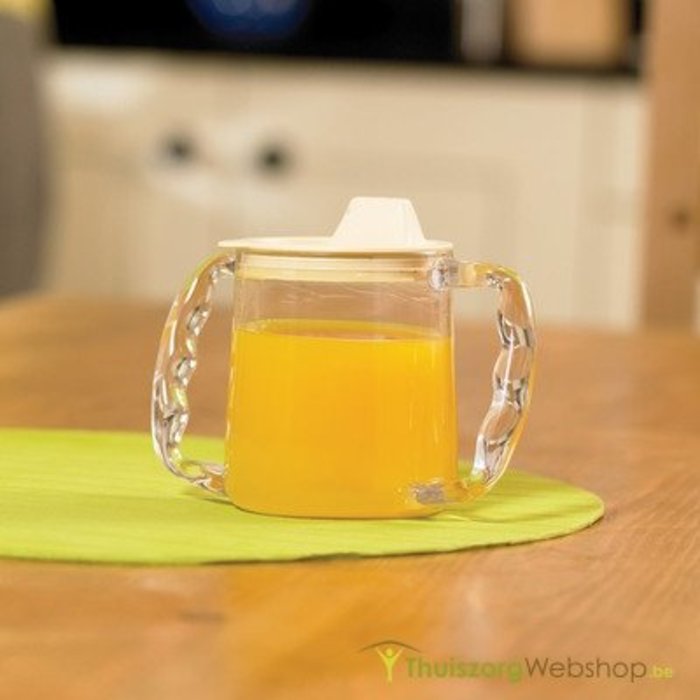 Cup with 2 large handles and spout