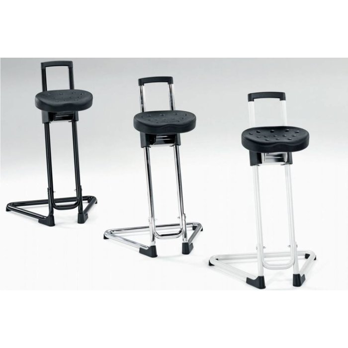 Standing aid with rotating and inclinable anti-slip seat