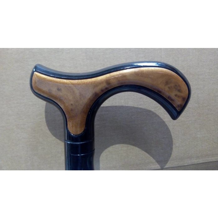 Umbrella/walking stick combination black