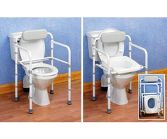 Toilet frame with Uniframe backrest, foldable