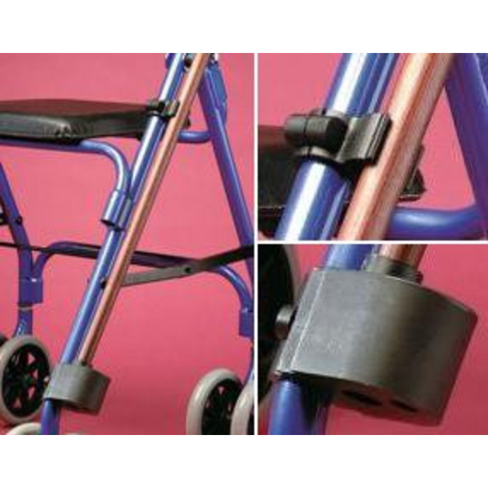 Walking stick holder for wheelchair or walking aid
