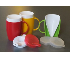 Insulating cup funnel shape with 1 handle