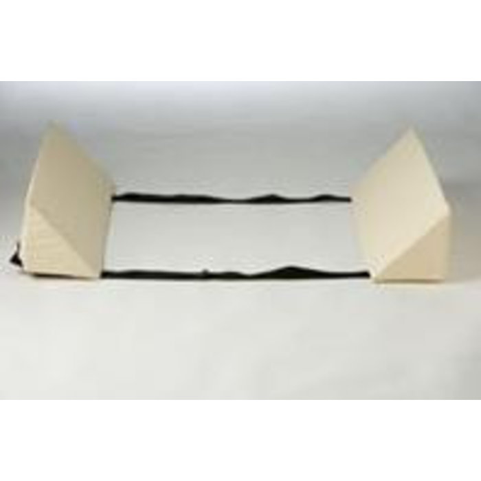 Wedges for lateral support in bed, connected with beige strips