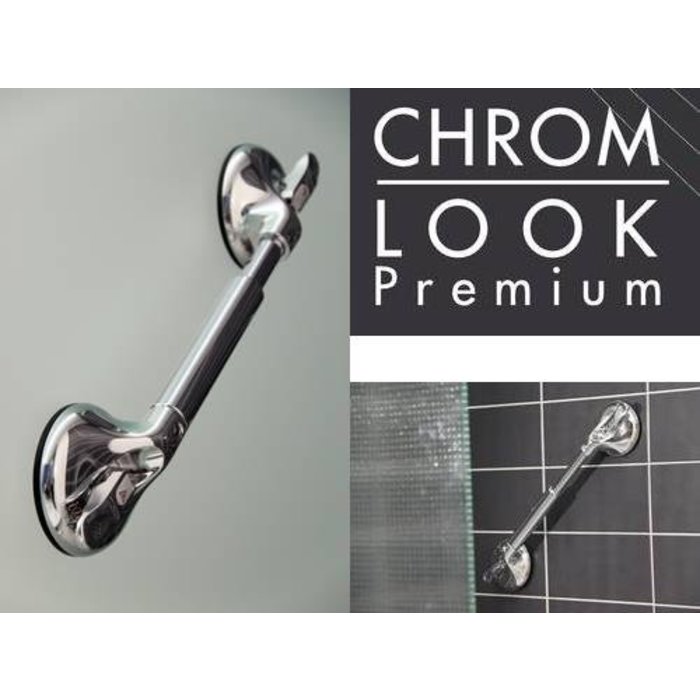 Chrome wall bracket on fixed length suction cup