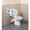 Folding toilet support rail