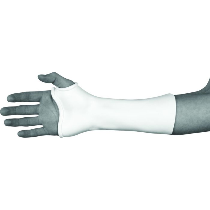 Pre-cut thumb hole wrist splint