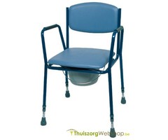 Height adjustable blue toilet chair