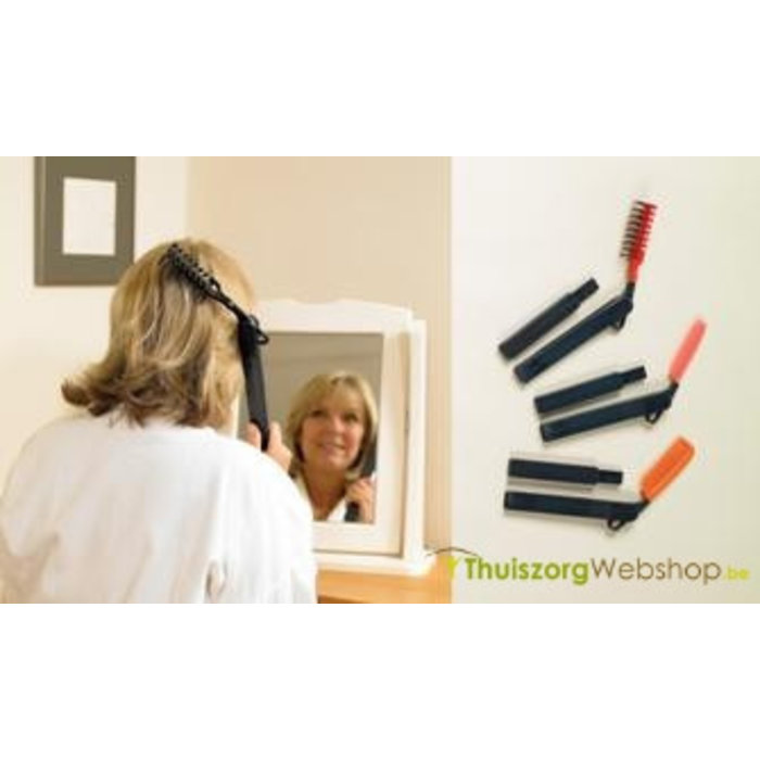 Extended hair comb, foldable