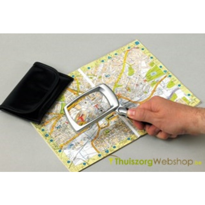 Rectangular magnifier X3 with LED light