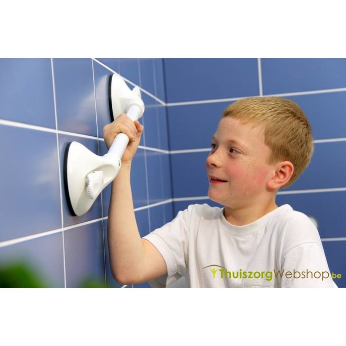 Wall bracket on suction cup Mobeli® child handle 26 mm Ø with safety indicator
