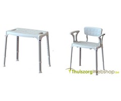 Aluminum shower chair with plastic seat