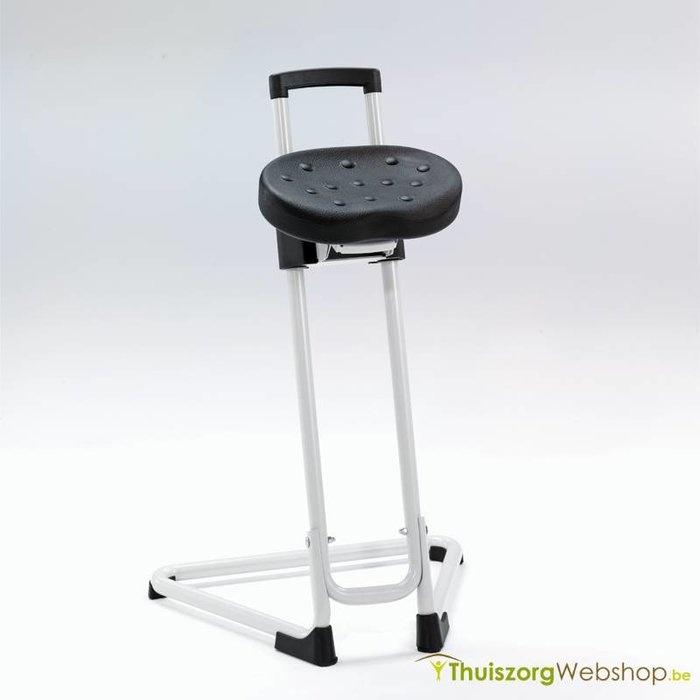 Standing aid with rotating and inclinable anti-slip seat
