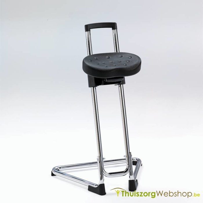 Standing aid with rotating and inclinable anti-slip seat