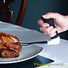 Meat fork with ergonomic handle