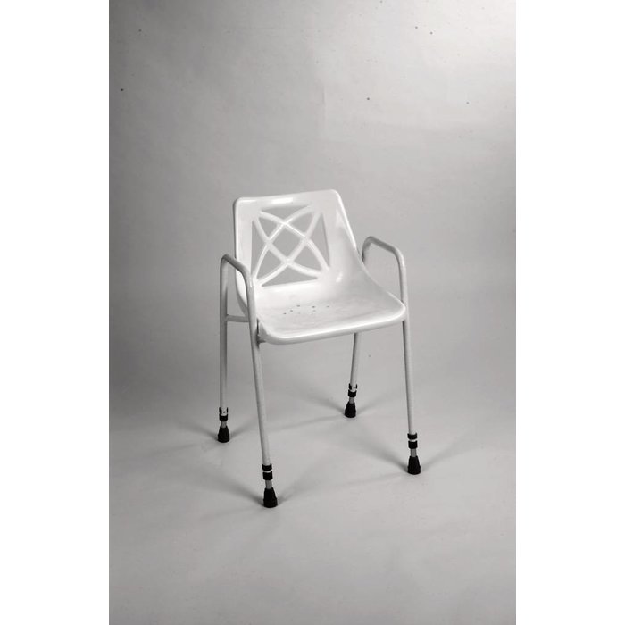 Shower chair with armrests and backrest