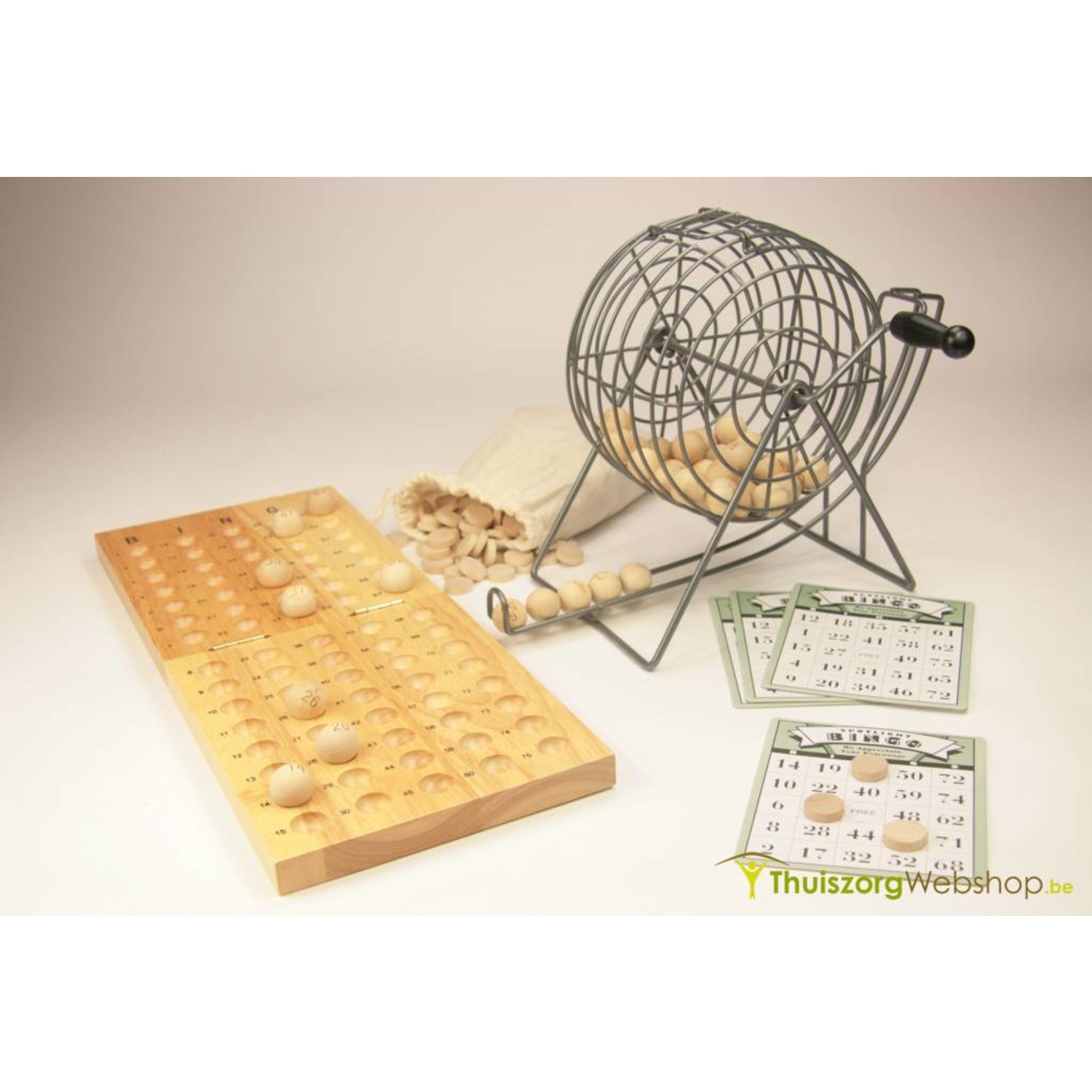 Tegenslag betekenis Fitness Bingo-set: molen, kaarten, houten balletjes en spelbord volledige set