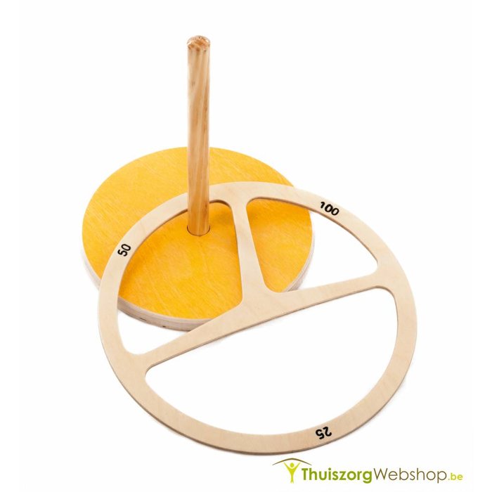 Throwing game with wooden ring