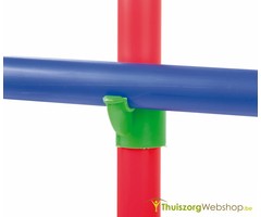 Mounting clip for gymnastics poles and hoops