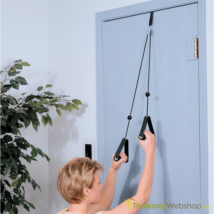 2 handles and pulley for shoulder exercises with clip or woven band