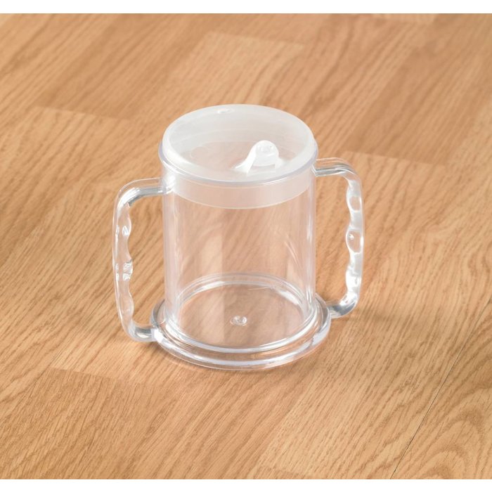 Transparent cup with 2 handles and 2 spouts Independence