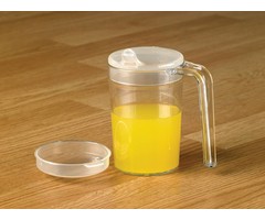 Cup with 1 open handle, lid and spouts