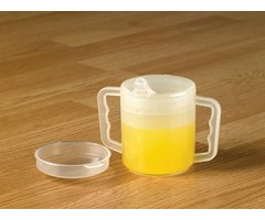 Cup with ml indication 2 handles and 2 spouts