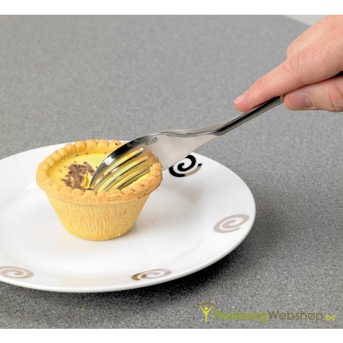Ergonomische inox vork/mes combinatie