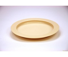 Round plate with raised edge