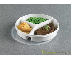 Plate with 3 compartments and lid