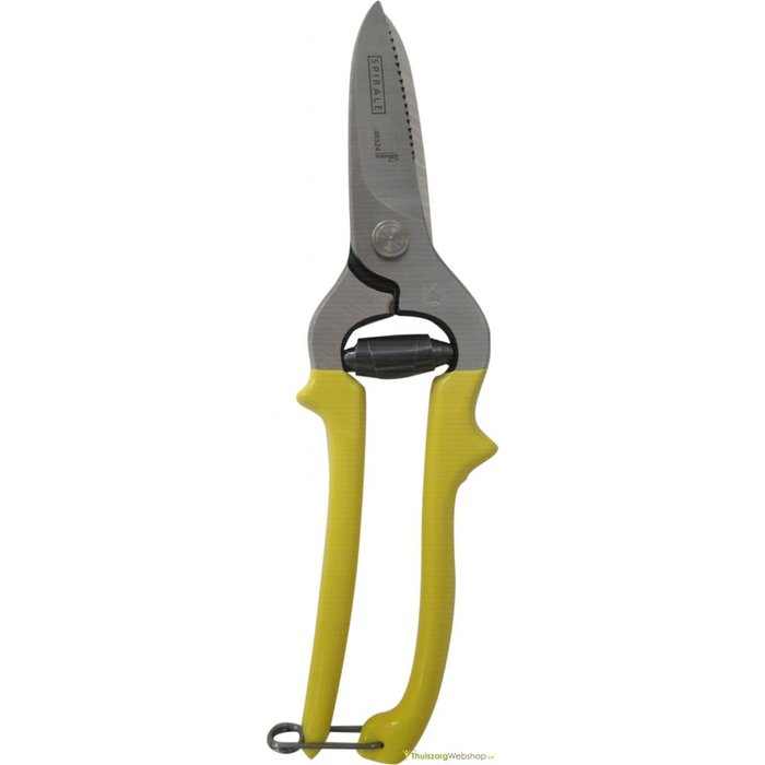Heavy duty self-opening scissors for thermoplastics