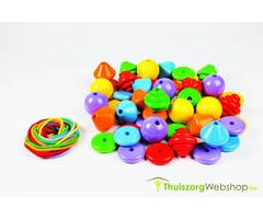 Perles en bois XXL + lacets