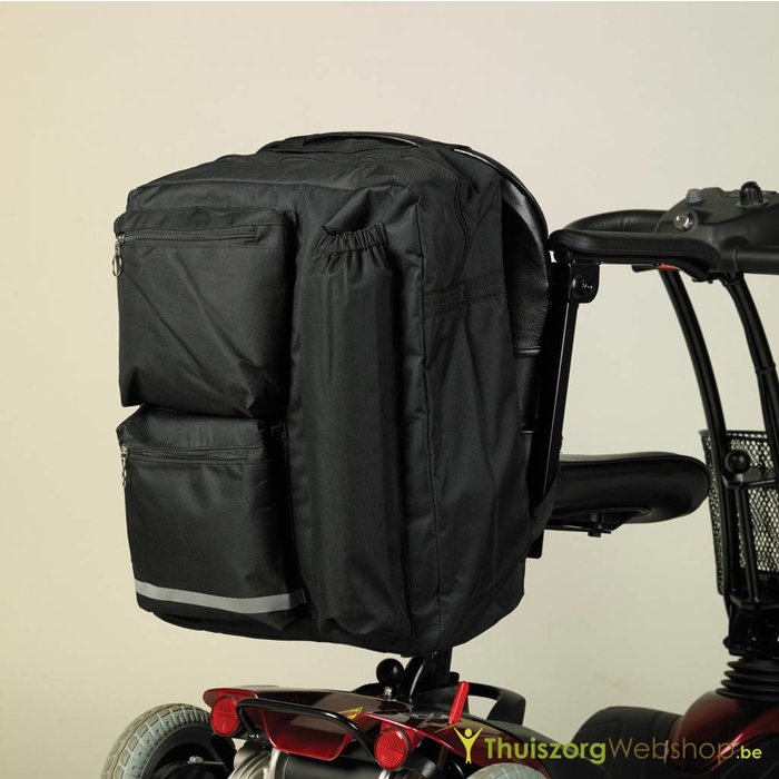 Storage bag for the back of the scooter with Deluxe walking stick pocket