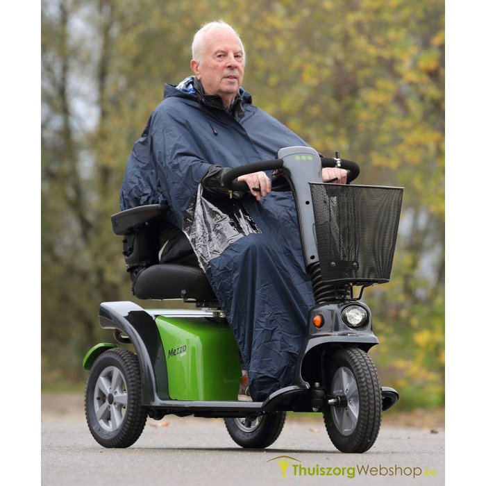 Full rain poncho for scooter or electric wheelchair