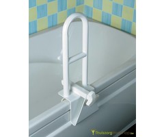 Handle for the bath rim in lengthwise direction
