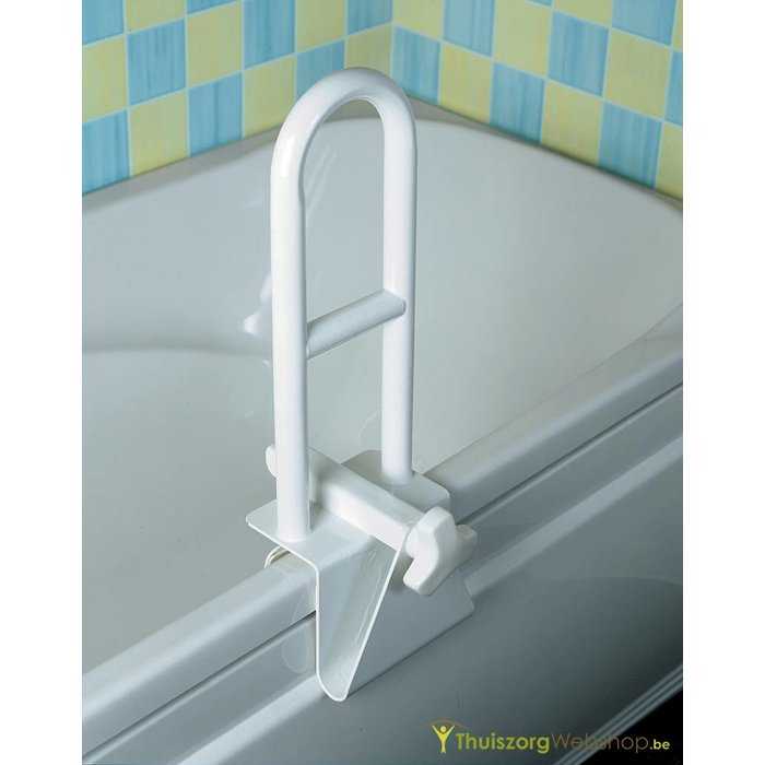 Handle for the bath rim in lengthwise direction
