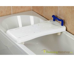 Adjustable bath board with blue handle