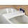 Adjustable bath shelf with blue handle