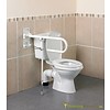 Foldable toilet handle with floor support