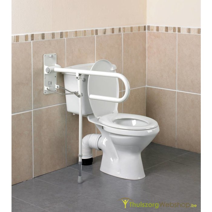 Foldable toilet handle with floor support