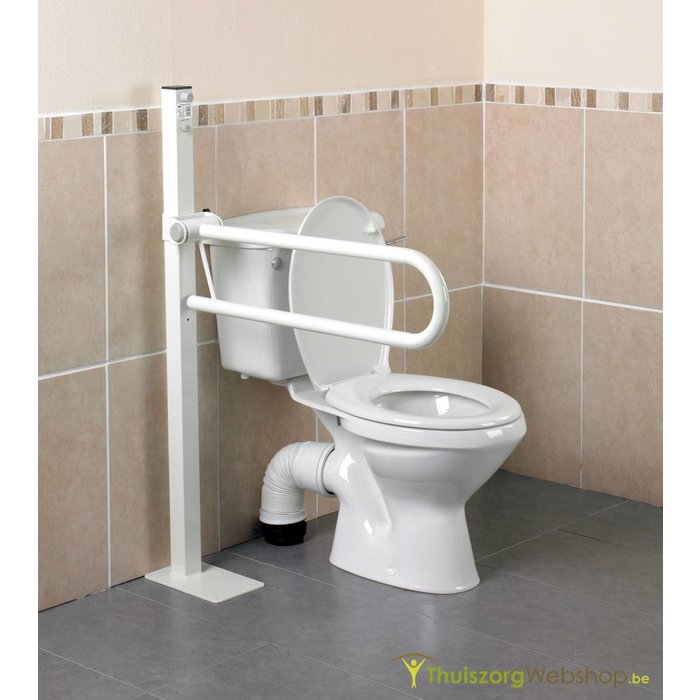 Foldable toilet handle with floor mounting