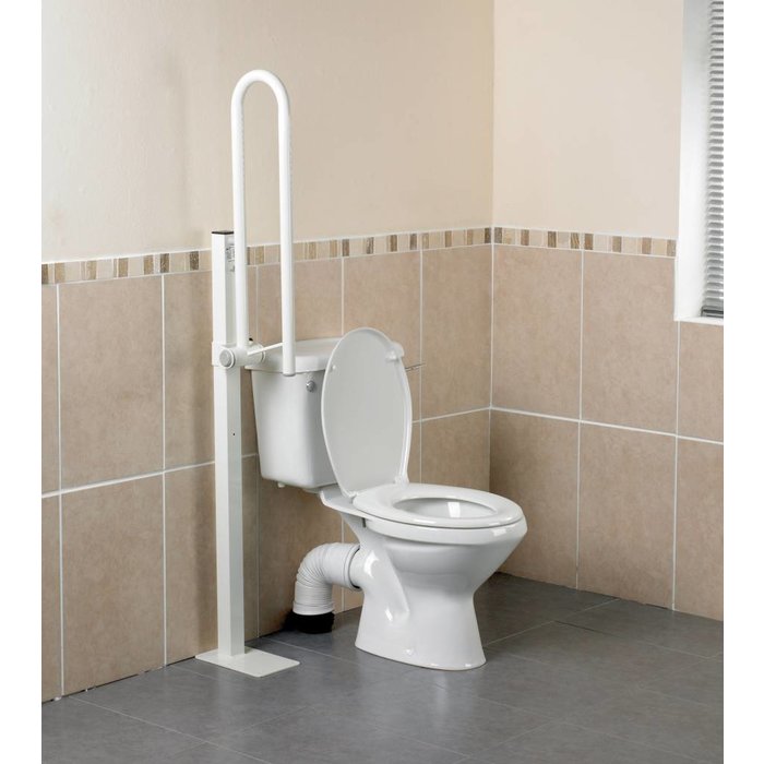Foldable toilet handle with floor mounting