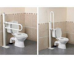 Foldable toilet handle with floor mounting