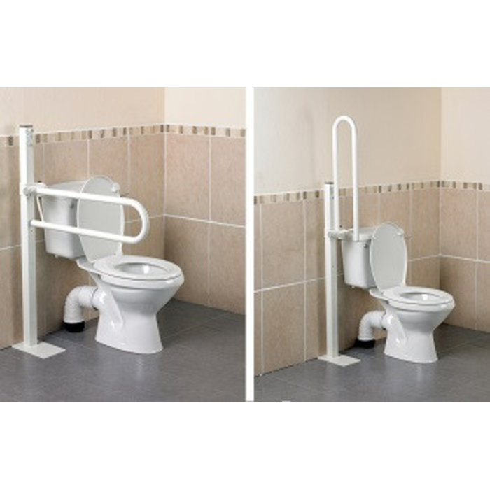 Foldable toilet handle with floor mounting