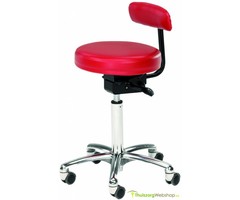 Work stool with backrest Roll stool with 5 wheels