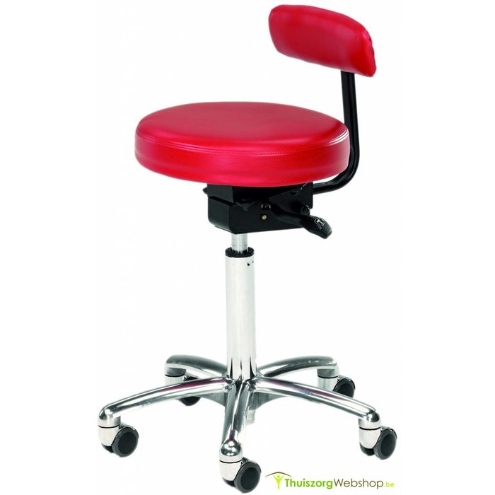 Werkkruk met rugleuning Rollhocker met 5 wielen